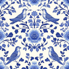 Blue Birds & Flowers Chinoiserie Pattern Clipart Bundle - CraftNest - Digital Crafting and Art