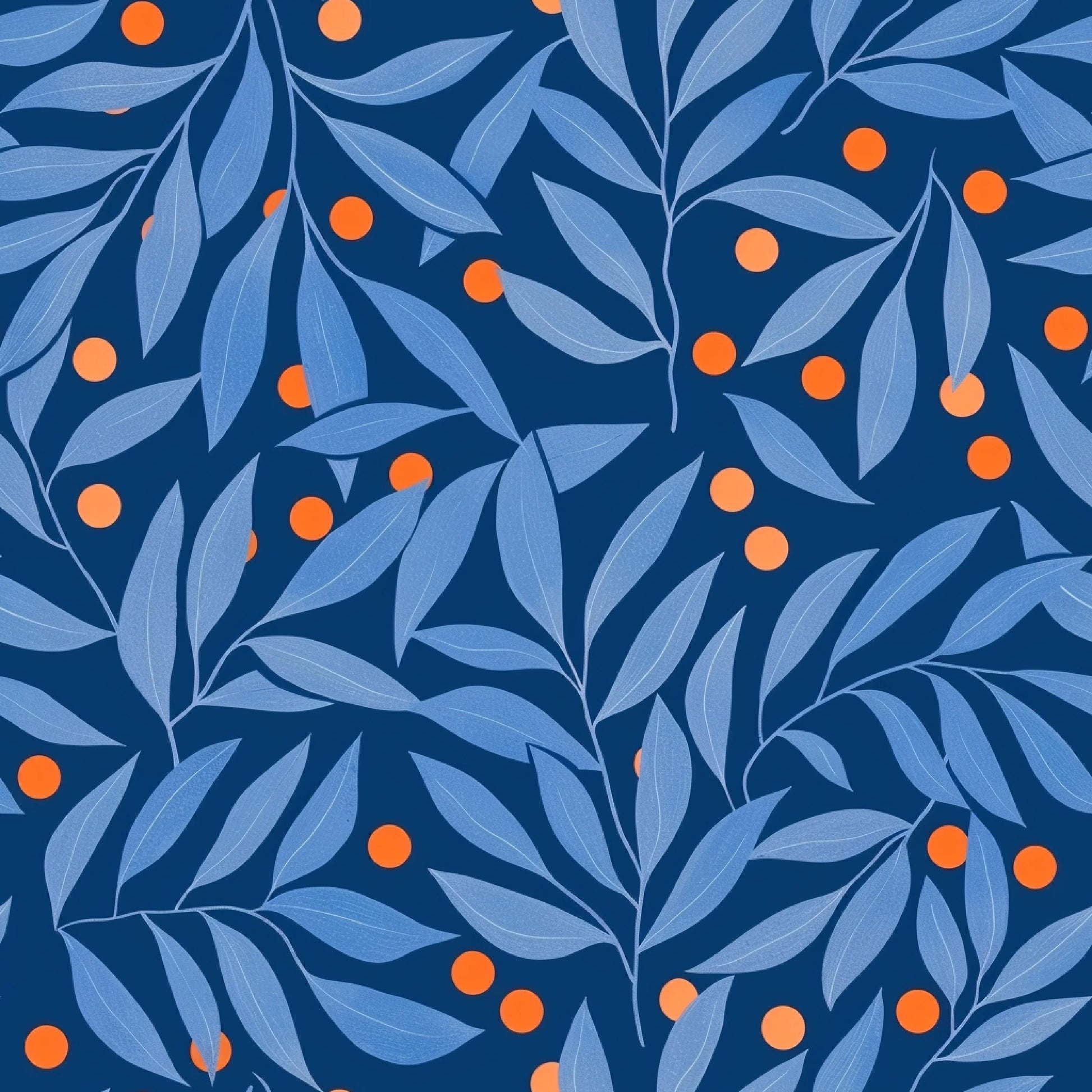 Orange & Blue Floral Pattern Clipart Bundle - CraftNest - Digital Crafting and Art