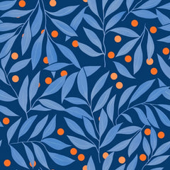 Orange & Blue Floral Pattern Clipart Bundle - CraftNest - Digital Crafting and Art
