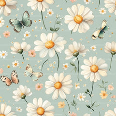Pastel Daisy Flowers & Butterflies Pattern Clipart Bundle - CraftNest - Digital Crafting and Art