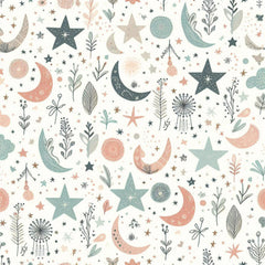 Whimsical Pastel Stars and Moons Pattern Clipart Bundle - CraftNest - Digital Crafting and Art