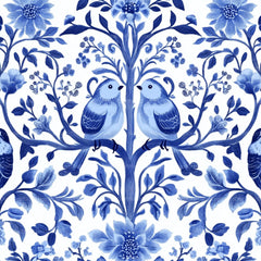 Blue Birds & Flowers Chinoiserie Pattern Clipart Bundle - CraftNest - Digital Crafting and Art