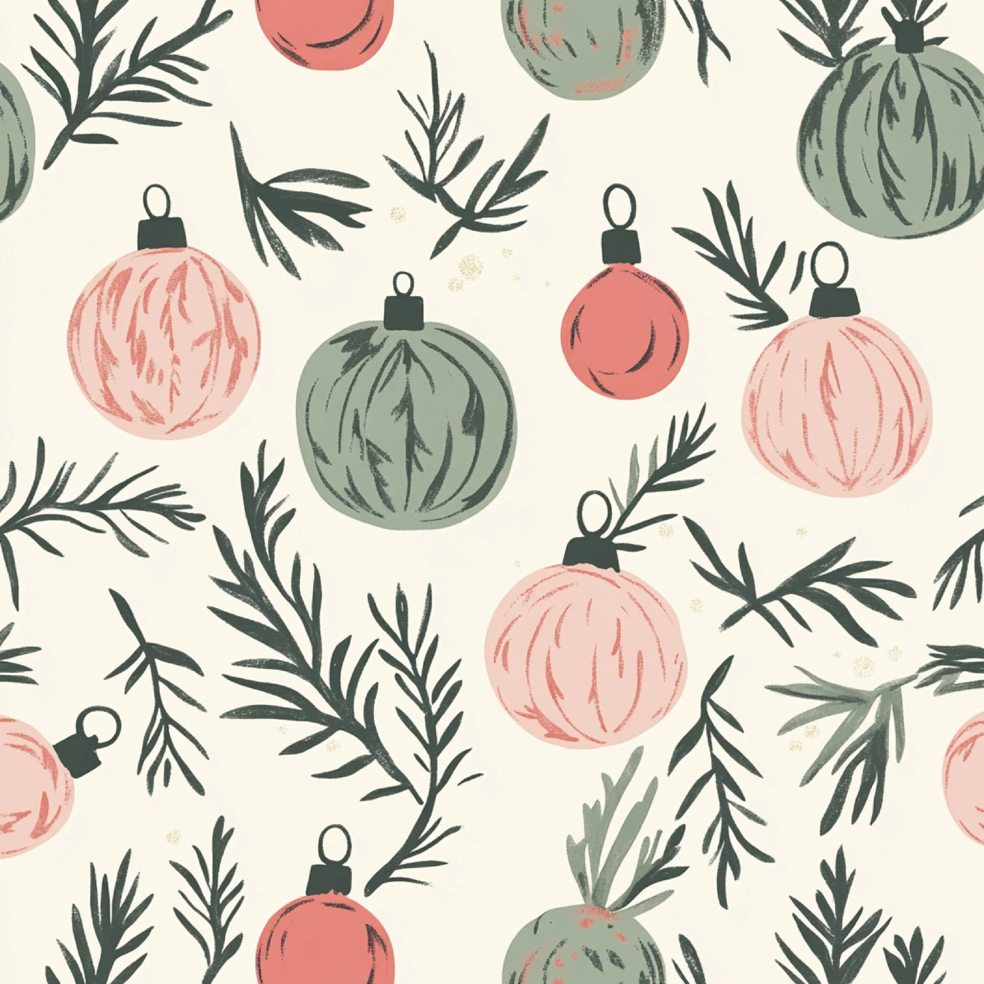 Blush Sage Seamless Christmas Patterns Digital Paper - CraftNest - Digital Crafting and Art
