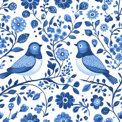 Blue Birds & Flowers Chinoiserie Pattern Clipart Bundle - CraftNest - Digital Crafting and Art