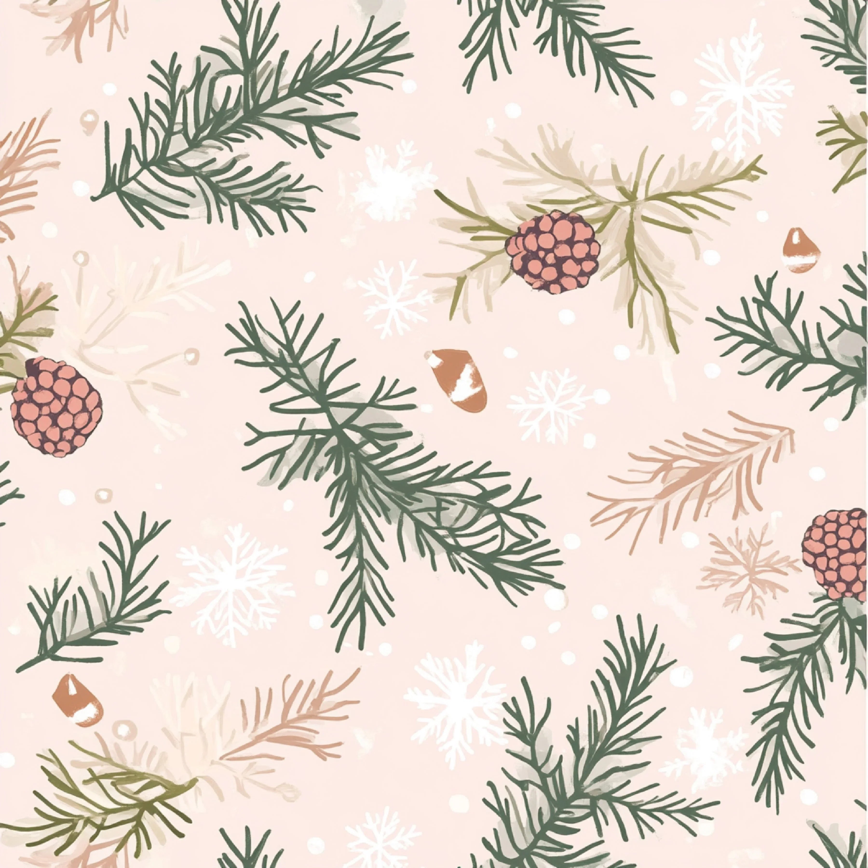 Blush Sage Seamless Christmas Patterns Digital Paper - CraftNest - Digital Crafting and Art