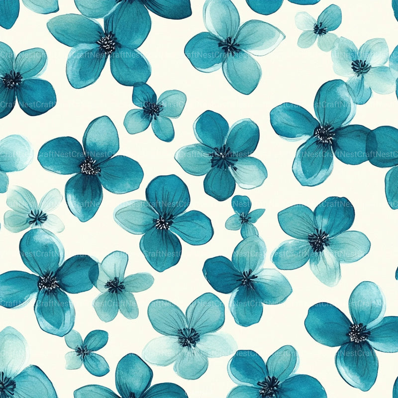 Navy Blue Yellow Cottage Flowers Pattern Clipart Bundle - CraftNest - Digital Crafting and Art