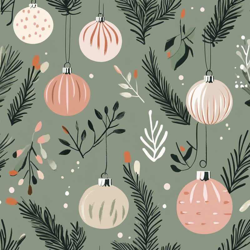 Blush Sage Seamless Christmas Patterns Digital Paper - CraftNest - Digital Crafting and Art