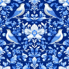 Blue Birds & Flowers Chinoiserie Pattern Clipart Bundle - CraftNest - Digital Crafting and Art