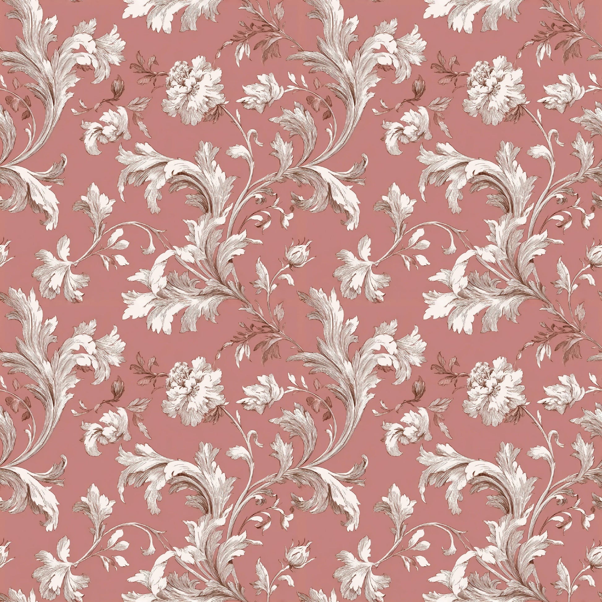 Pink French Toile De Jouy Pattern Clipart Bundle - CraftNest - Digital Crafting and Art