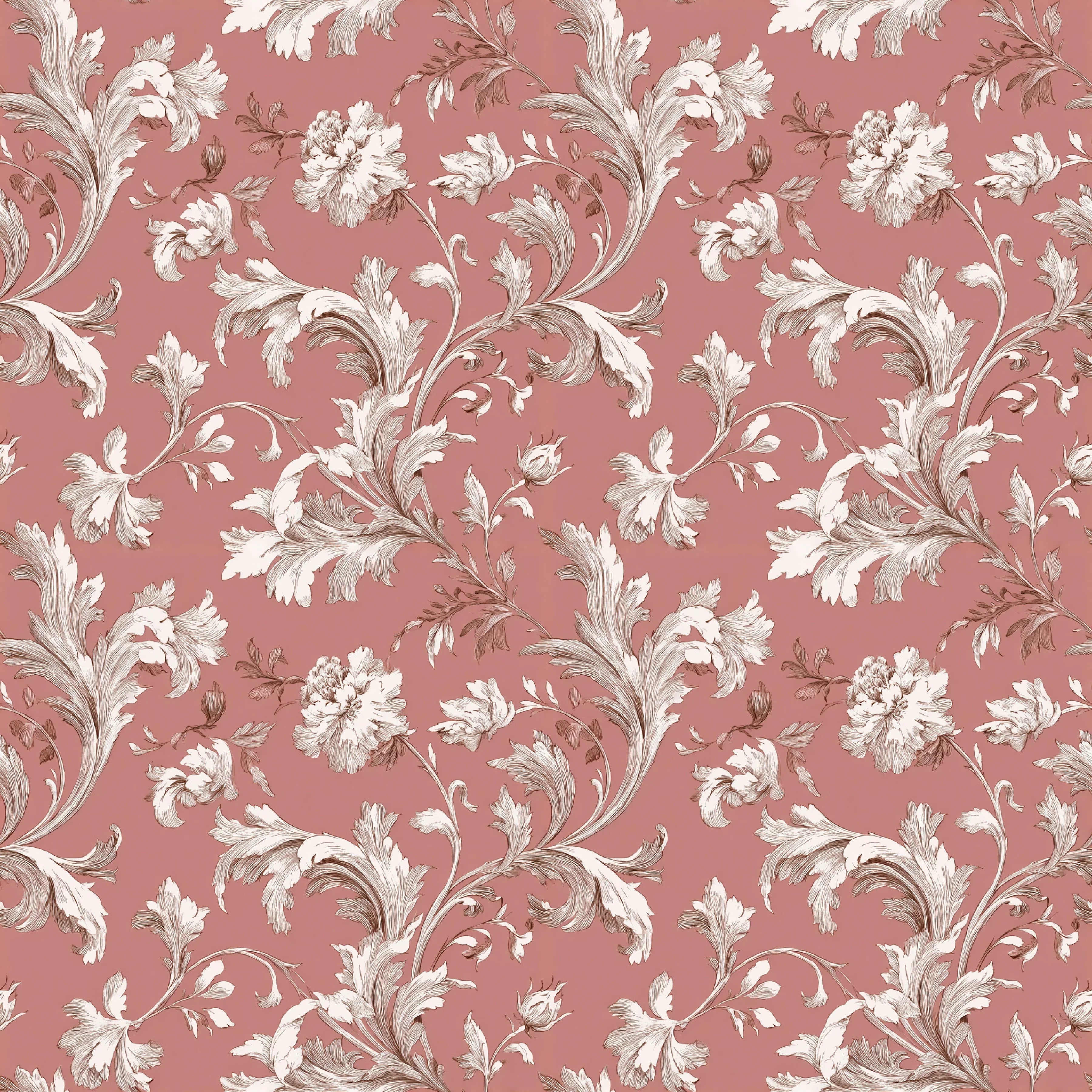 Pink French Toile De Jouy Pattern Clipart Bundle - CraftNest - Digital Crafting and Art