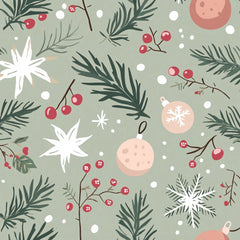 Blush Sage Seamless Christmas Patterns Digital Paper - CraftNest - Digital Crafting and Art
