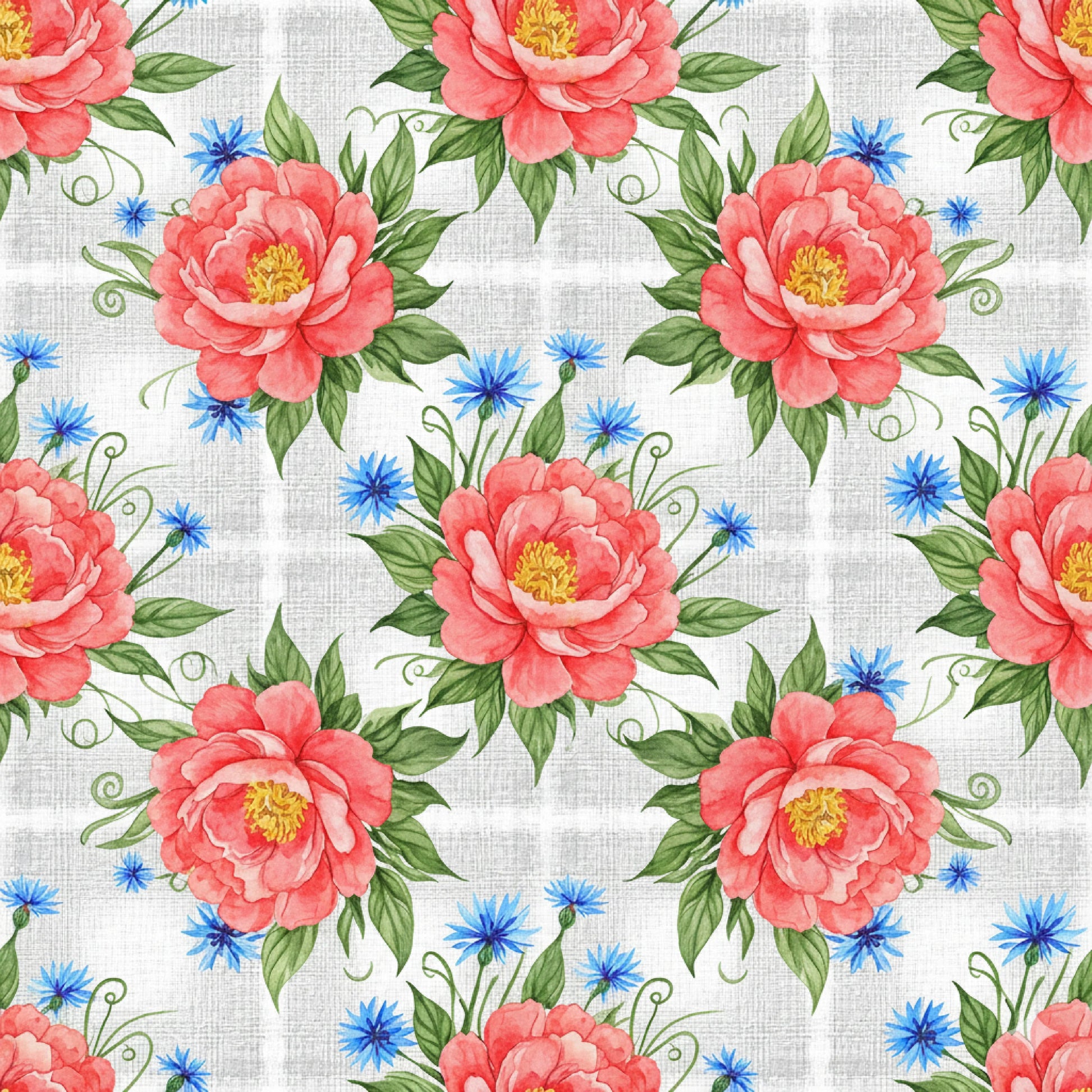 Pink Peonies Seamless Pattern Digital Paper - CraftNest - Digital Crafting and Art