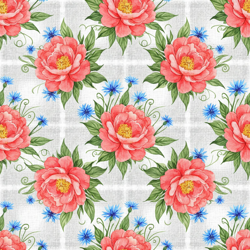 Pink Peonies Seamless Pattern Digital Paper - CraftNest - Digital Crafting and Art