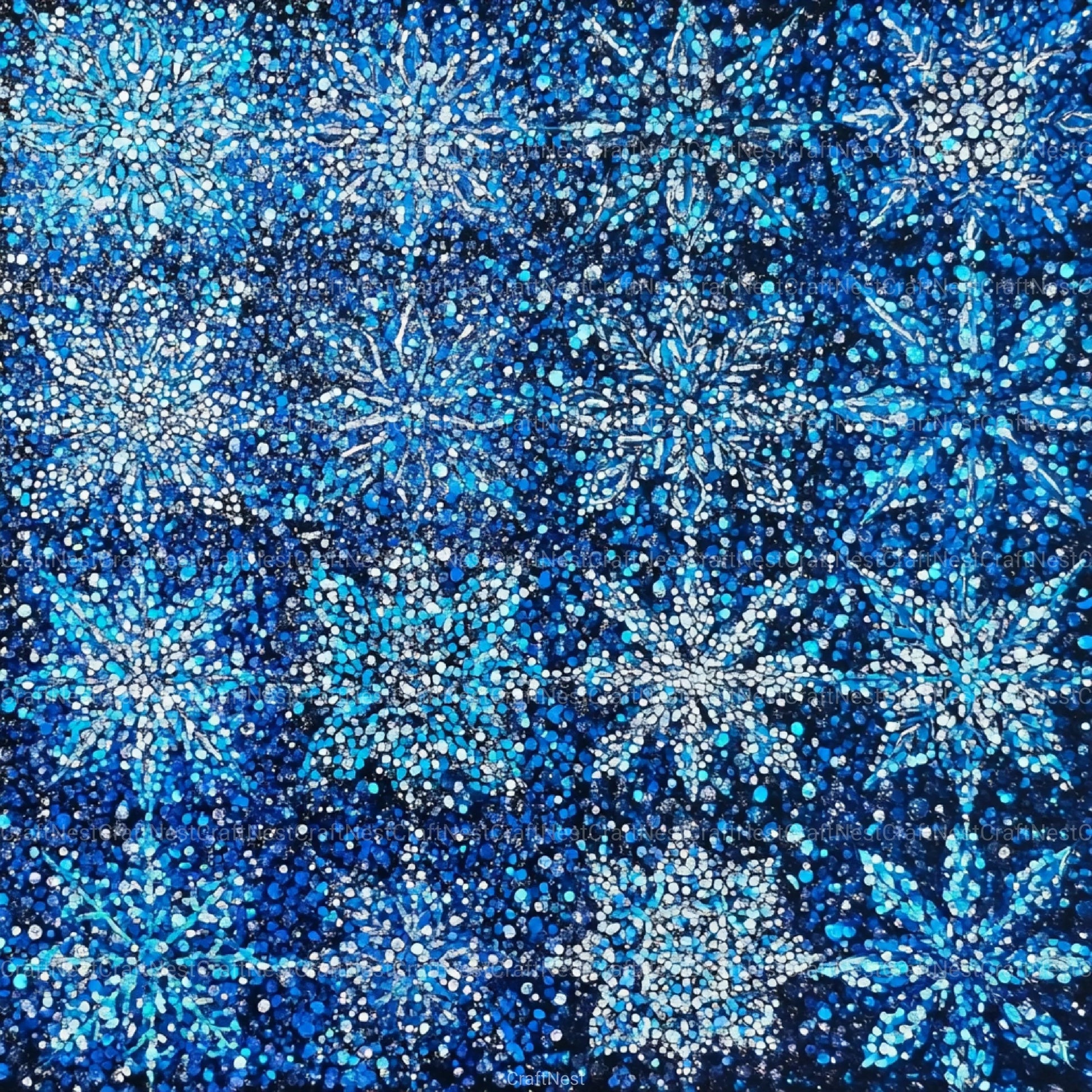 Blue Glitter Snowflakes Winter Pattern Clipart Bundle - CraftNest - Digital Crafting and Art
