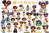 Cute Black Girl Clipart Bundle