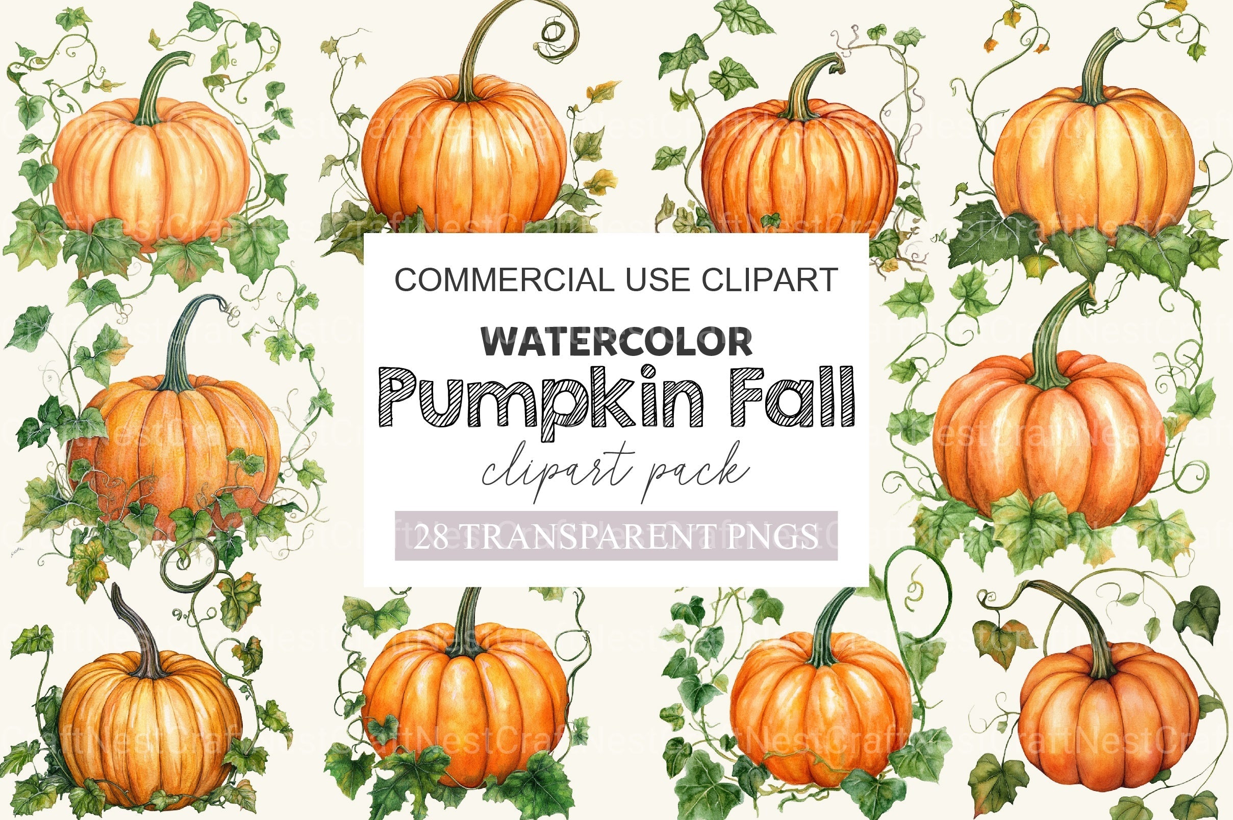 Pumpkin Fall Clipart Bundle