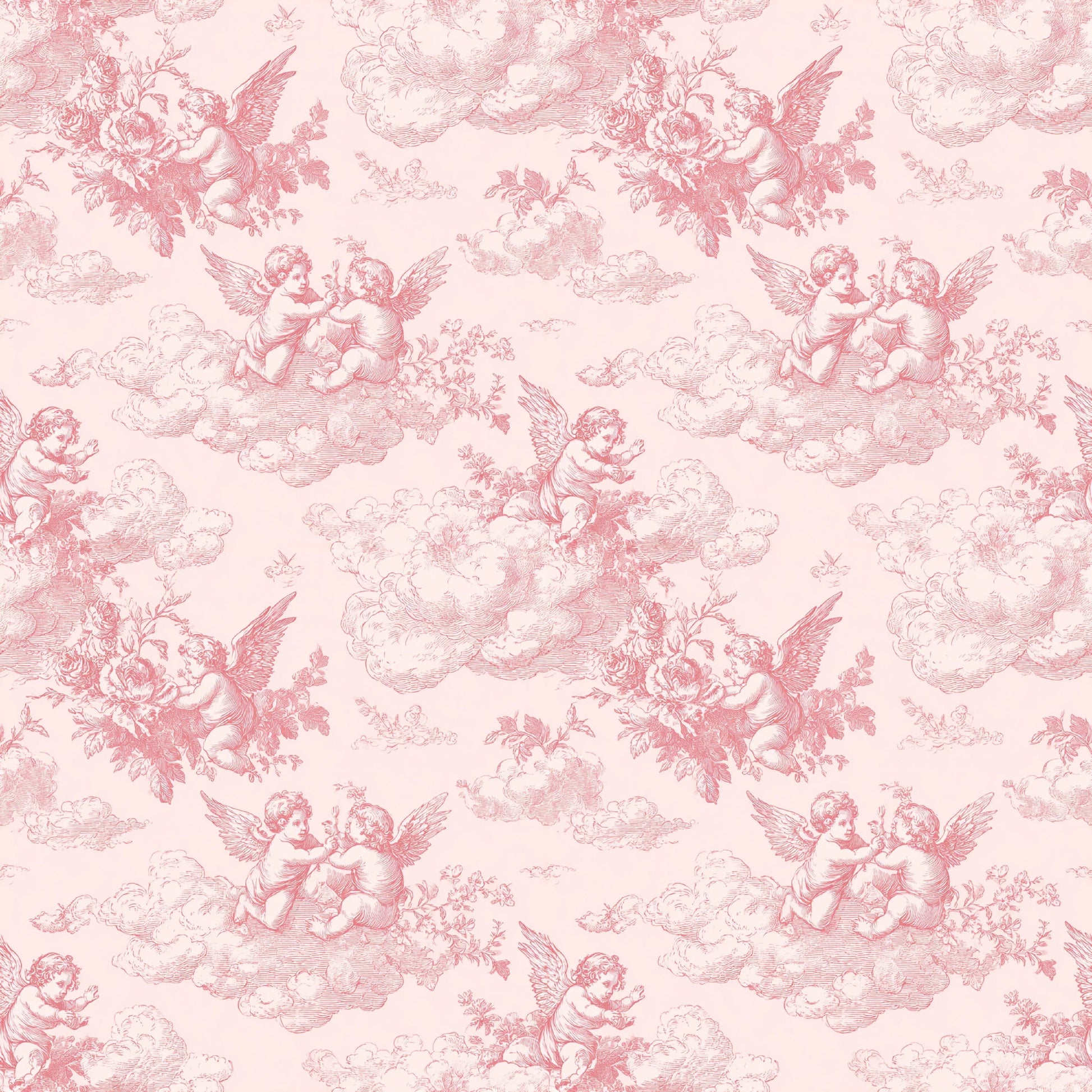 Pink French Toile De Jouy Pattern Clipart Bundle - CraftNest - Digital Crafting and Art