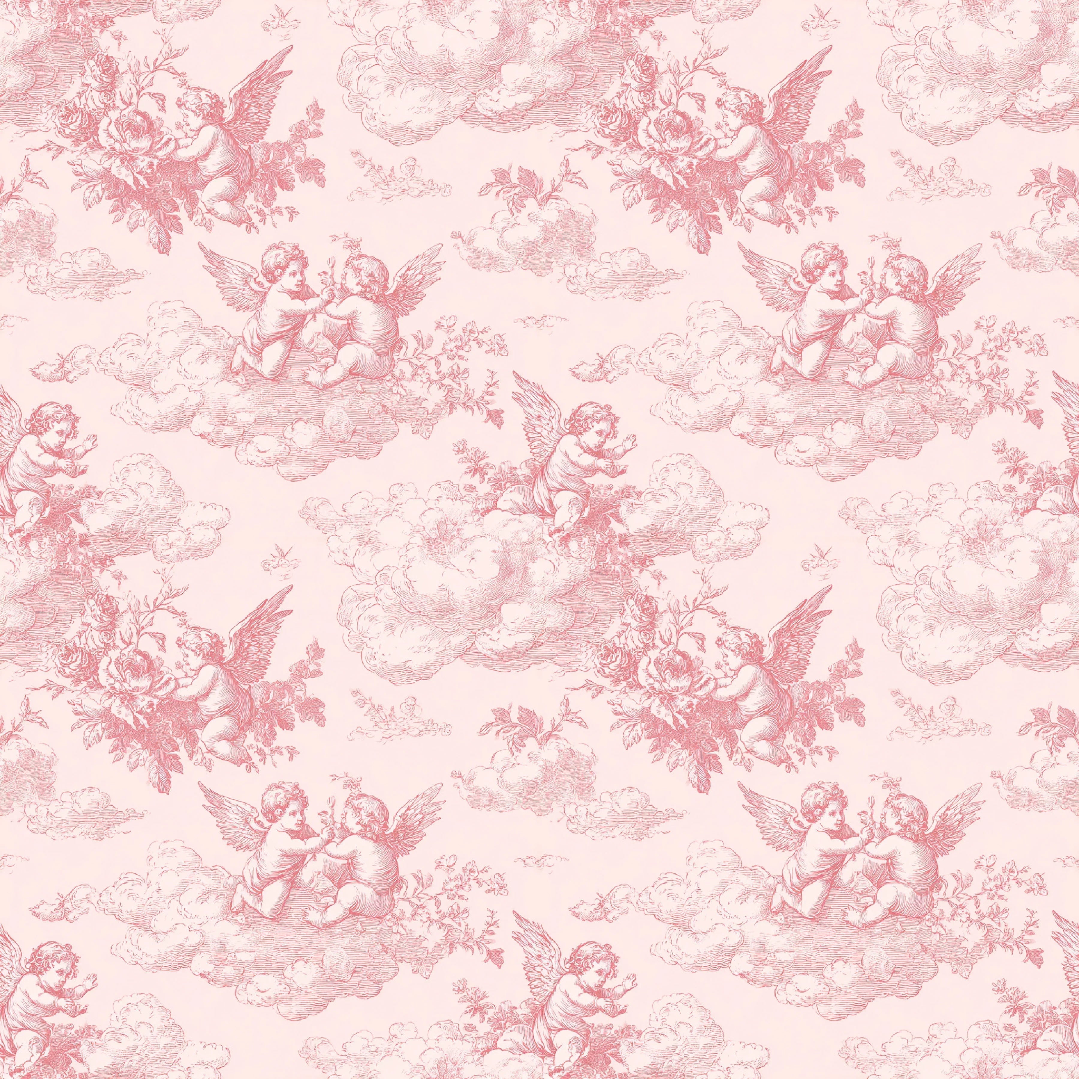 Pink French Toile De Jouy Pattern Clipart Bundle - CraftNest - Digital Crafting and Art