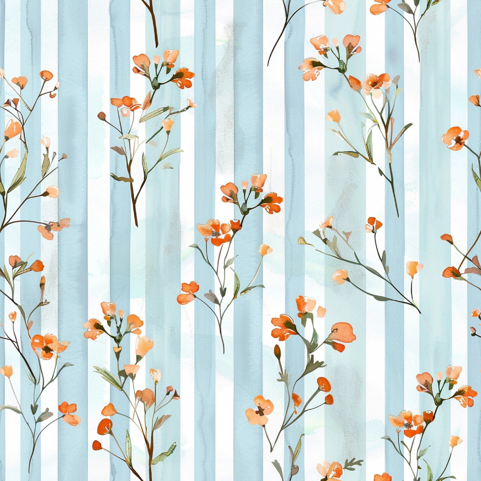 Orange & Blue Floral Pattern Clipart Bundle - CraftNest - Digital Crafting and Art