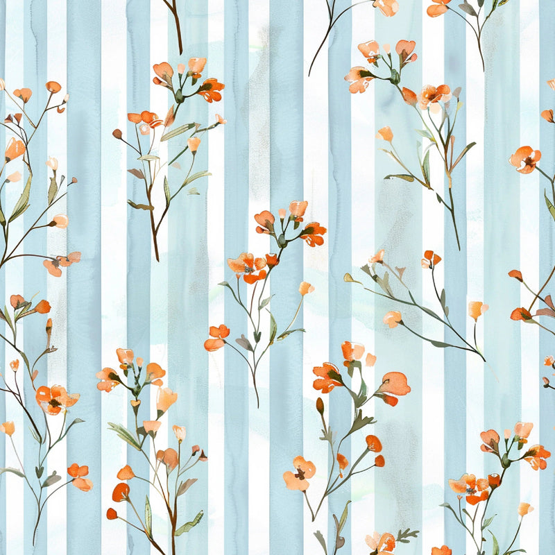Orange & Blue Floral Pattern Clipart Bundle - CraftNest - Digital Crafting and Art