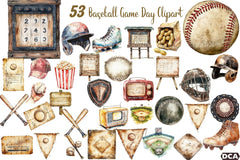 Vintage Baseball Game Day Clipart Bundle 88 - CraftNest - Digital Crafting and Art