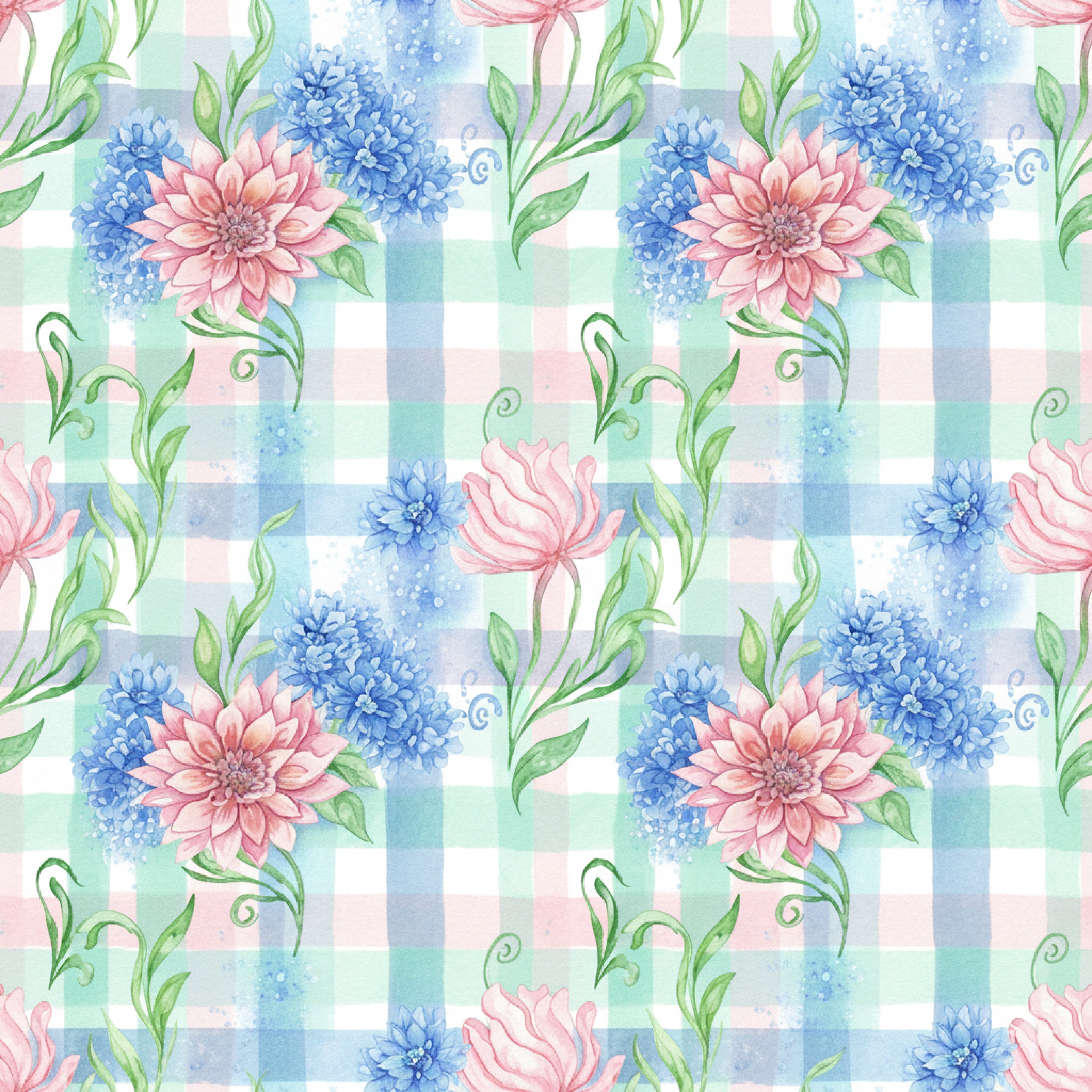 Pink Peonies Seamless Pattern Digital Paper