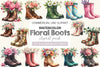 Floral Boots Clipart Bundle