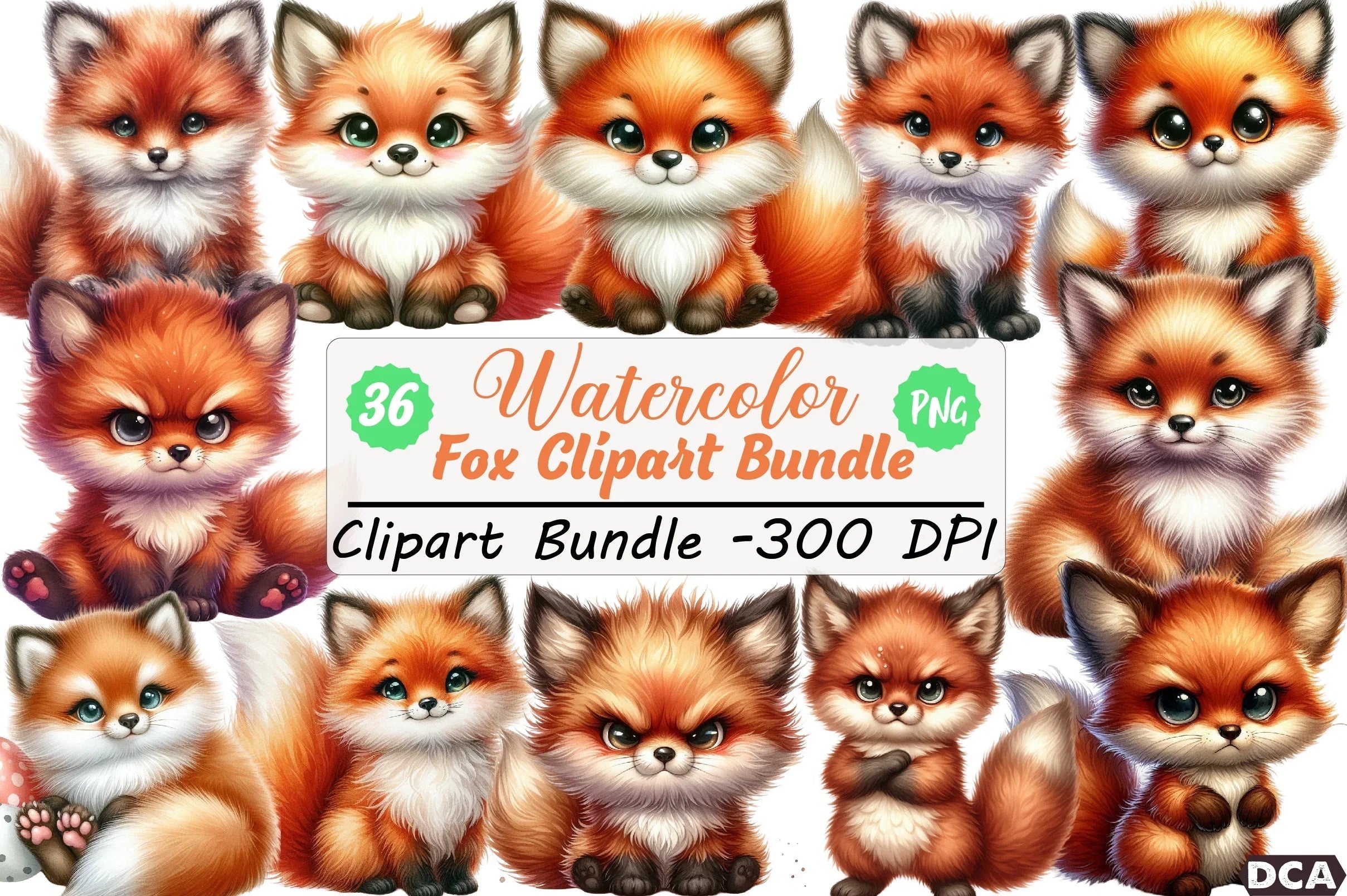 Fox Clipart Bundle: Adorable Fox Illustrations - CraftNest - Digital Crafting and Art