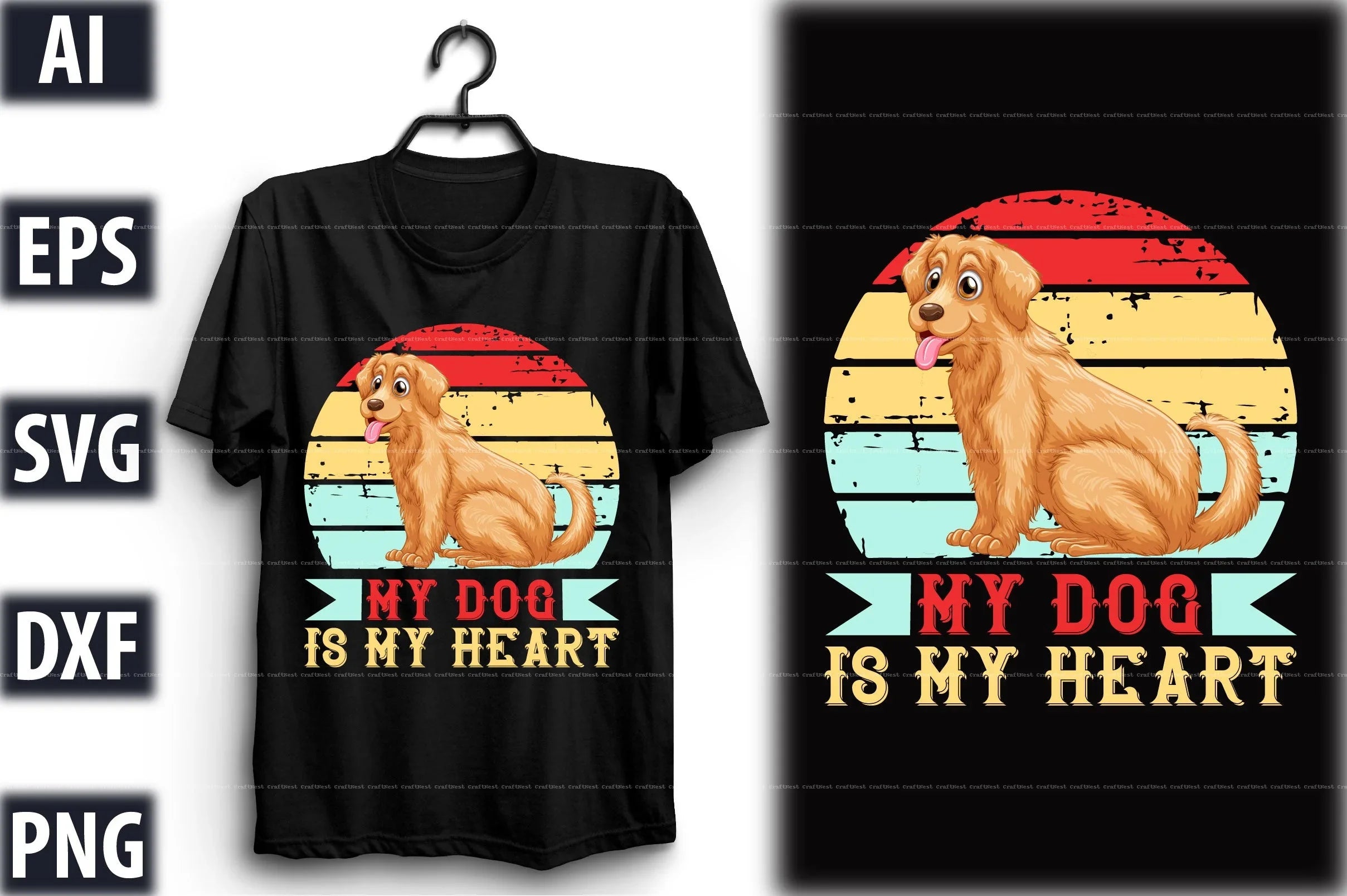 Dog T-Shirt Design SVG Bundle 1 - CraftNest - Digital Crafting and Art