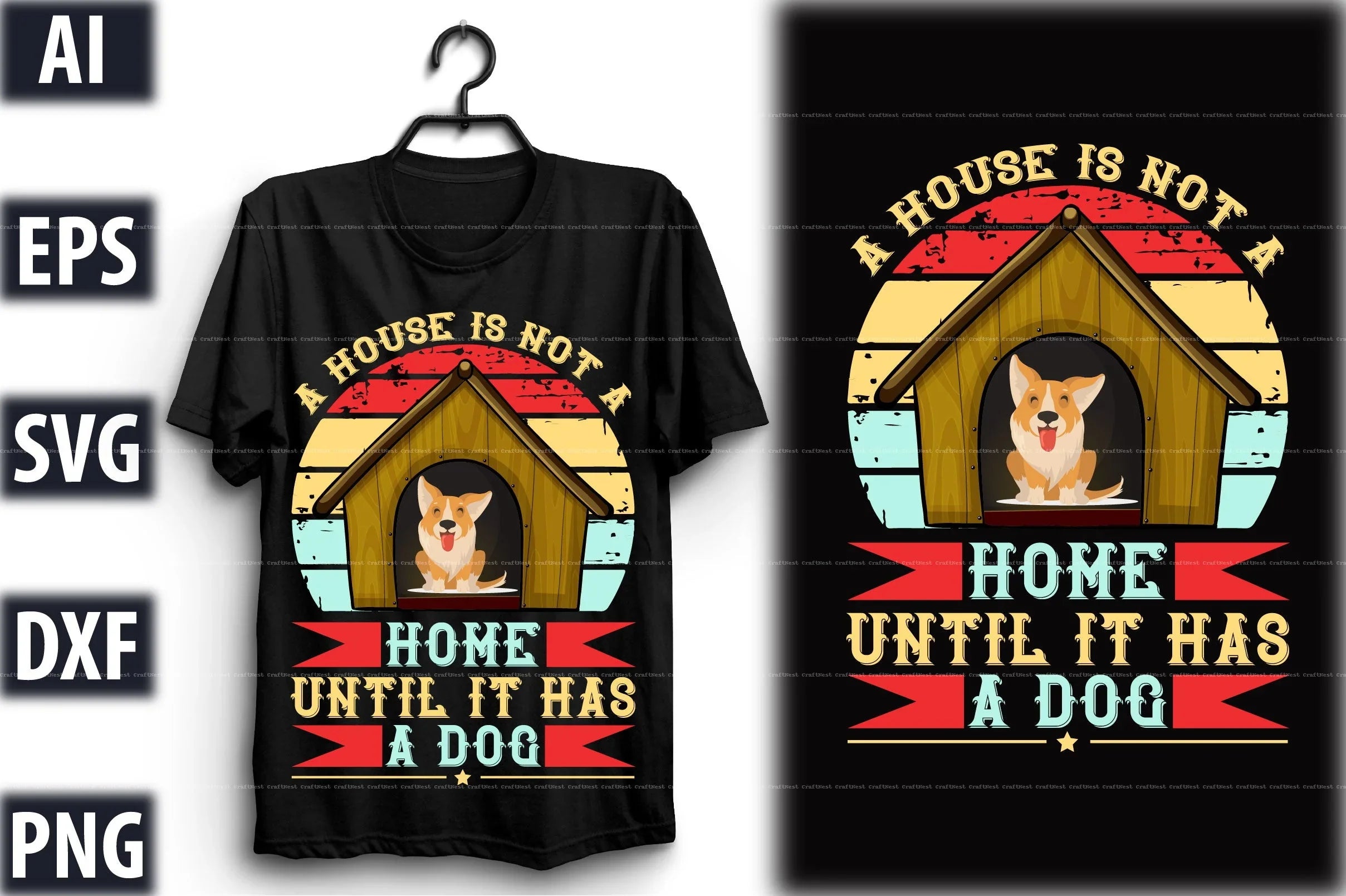 Dog T-Shirt Design SVG Bundle 1 - CraftNest - Digital Crafting and Art