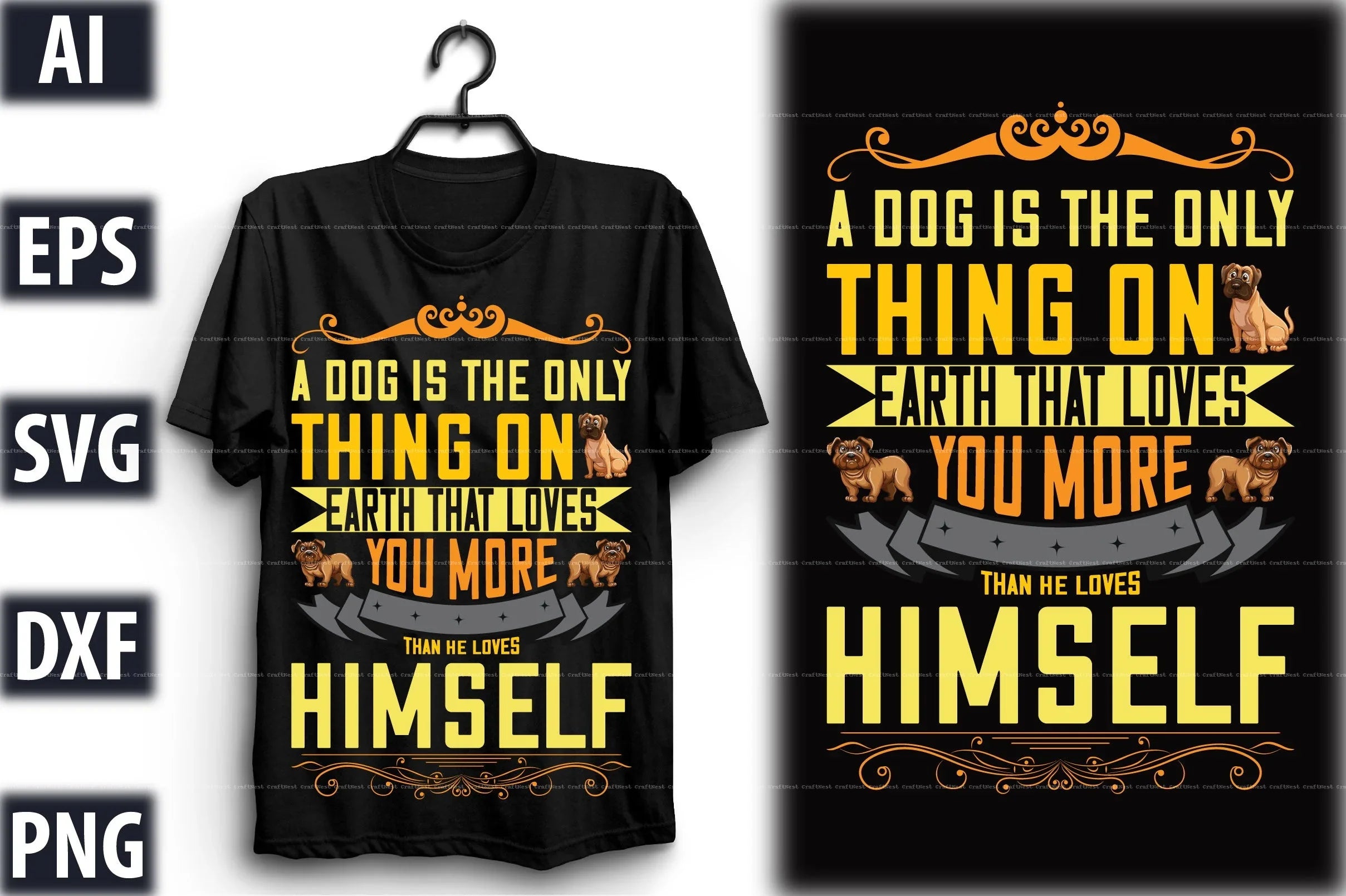 Dog T-Shirt Design SVG Bundle 1 - CraftNest - Digital Crafting and Art