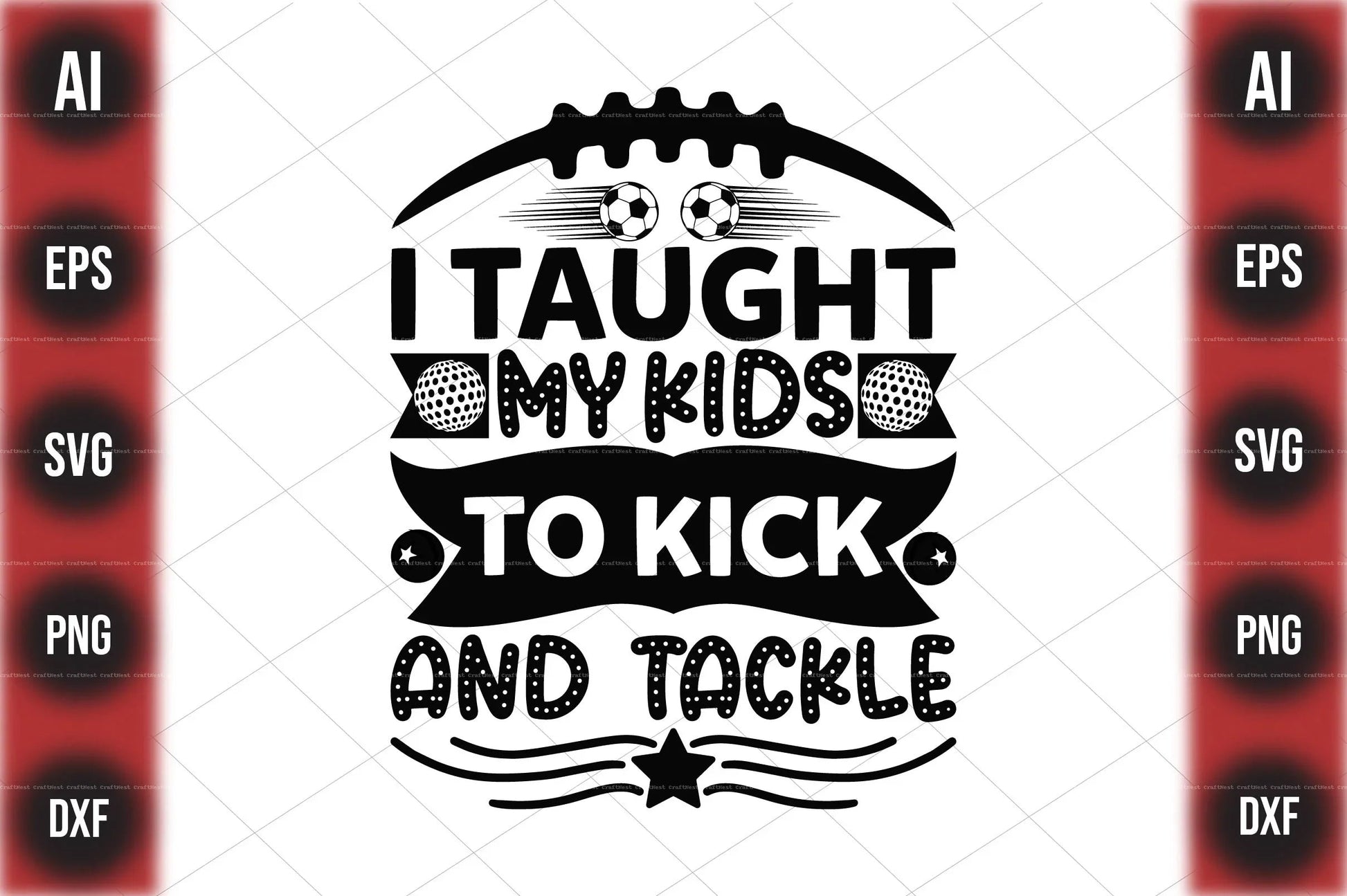 Football Design SVG Bundle 1 - CraftNest - Digital Crafting and Art