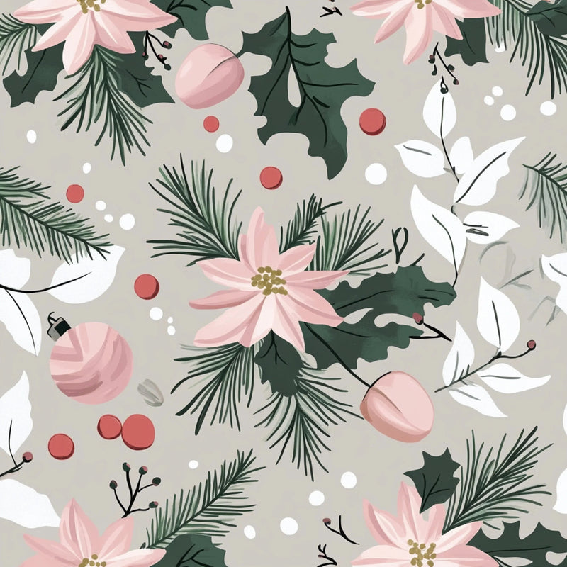 Blush Sage Seamless Christmas Patterns Digital Paper - CraftNest - Digital Crafting and Art
