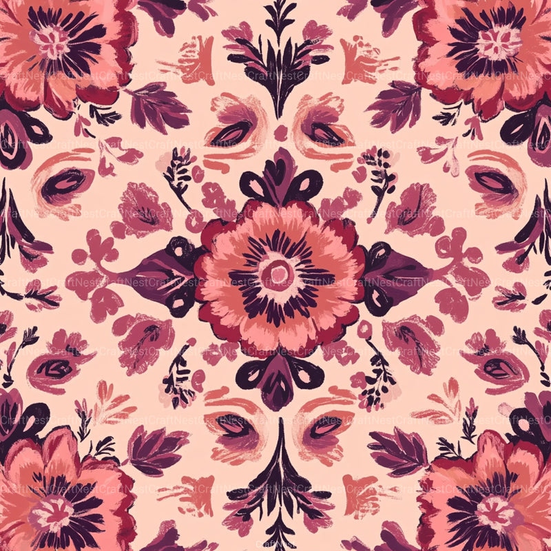 Boho Rose Tones Pattern Clipart Bundle - CraftNest - Digital Crafting and Art