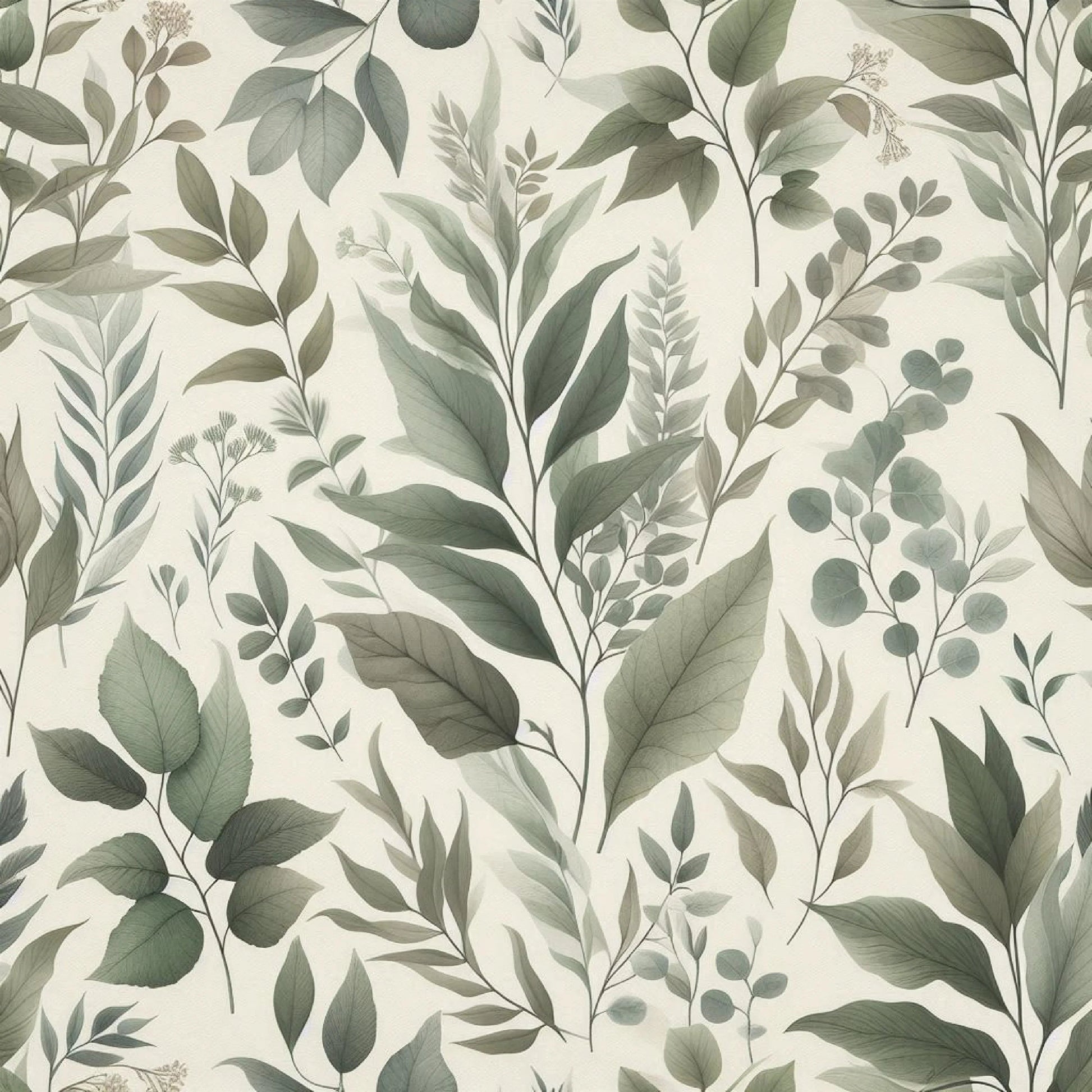 Seamless Sage Green Botanical Pattern Digital Paper - CraftNest - Digital Crafting and Art