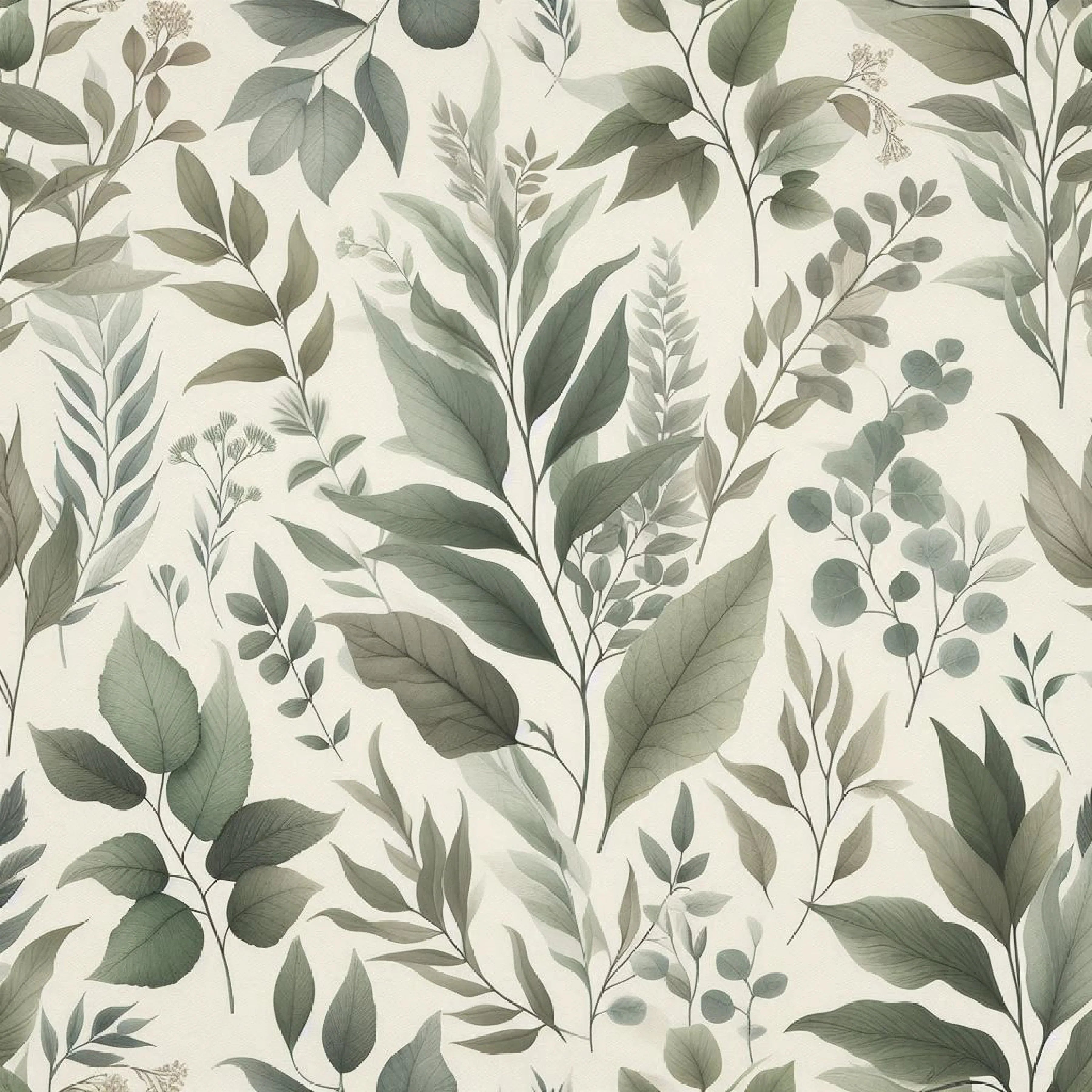 Seamless Sage Green Botanical Pattern Digital Paper - CraftNest - Digital Crafting and Art