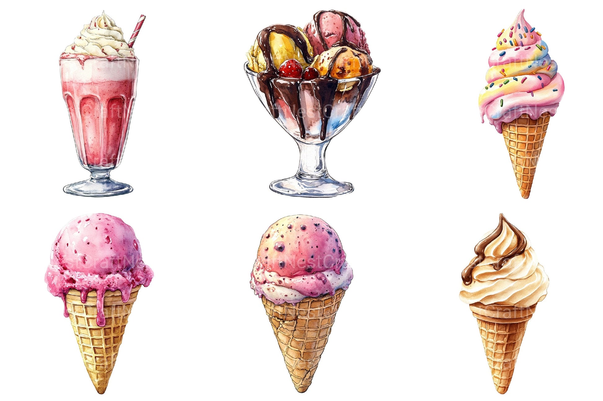 Summer Ice Cream Clipart Bundle 2 - CraftNest - Digital Crafting and Art