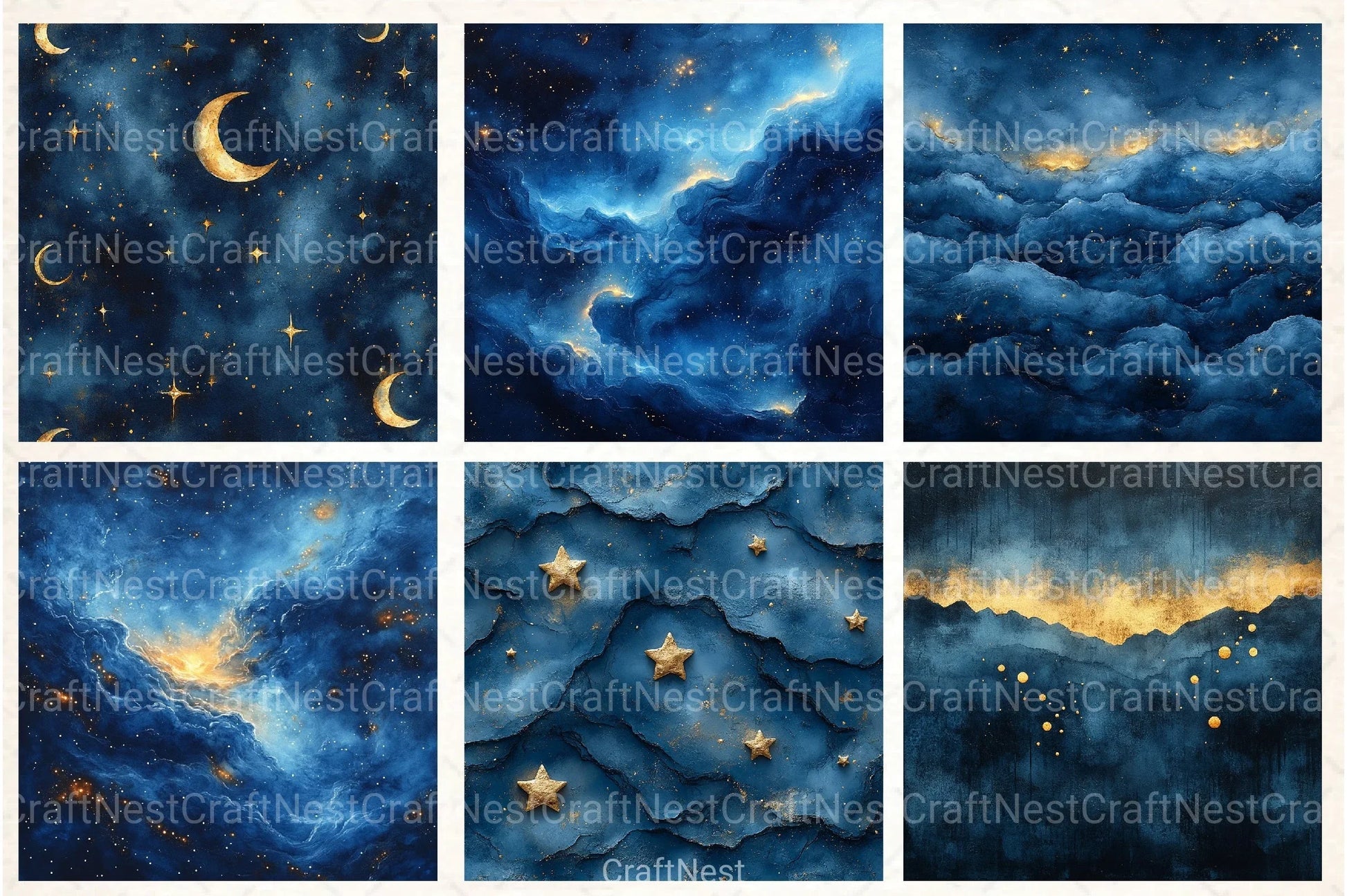 Gold Starry Grunge Digital Paper 4 - CraftNest - Digital Crafting and Art