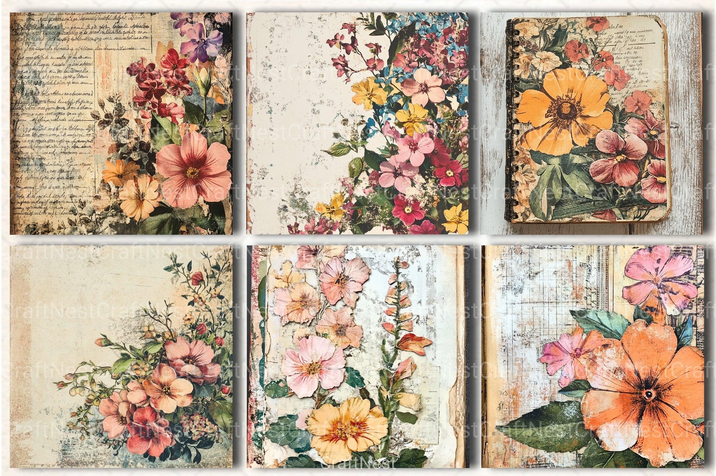 Vintage Floral Collage Clipart Bundle - CraftNest - Digital Crafting and Art