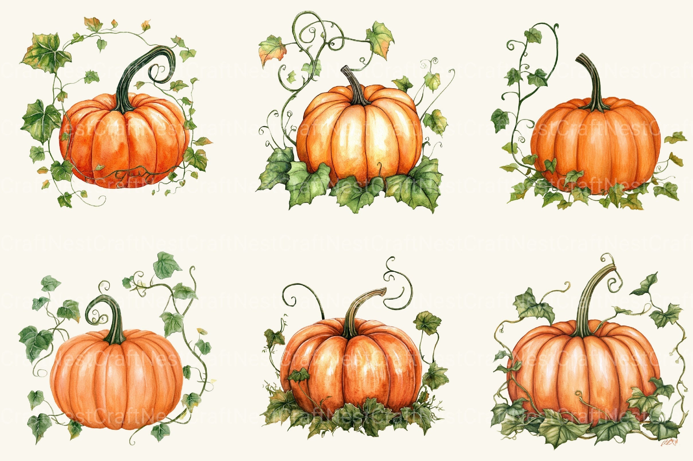 Pumpkin Fall Clipart Bundle