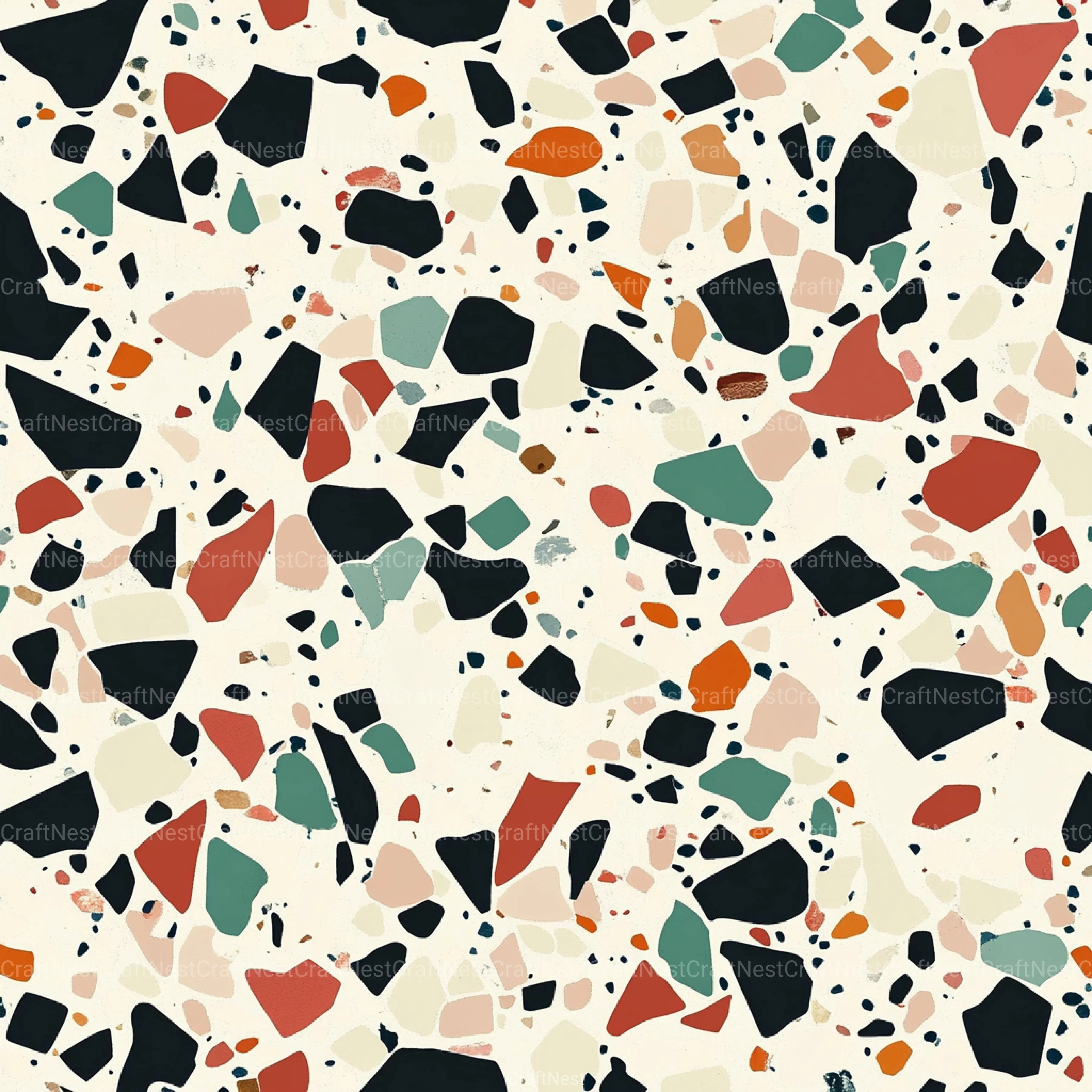 Terrazzo Seamless Patterns Digital Paper - CraftNest - Digital Crafting and Art