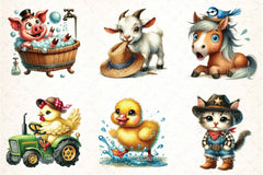 Funny Farm Cartoon Clipart Bundle - CraftNest - Digital Crafting and Art