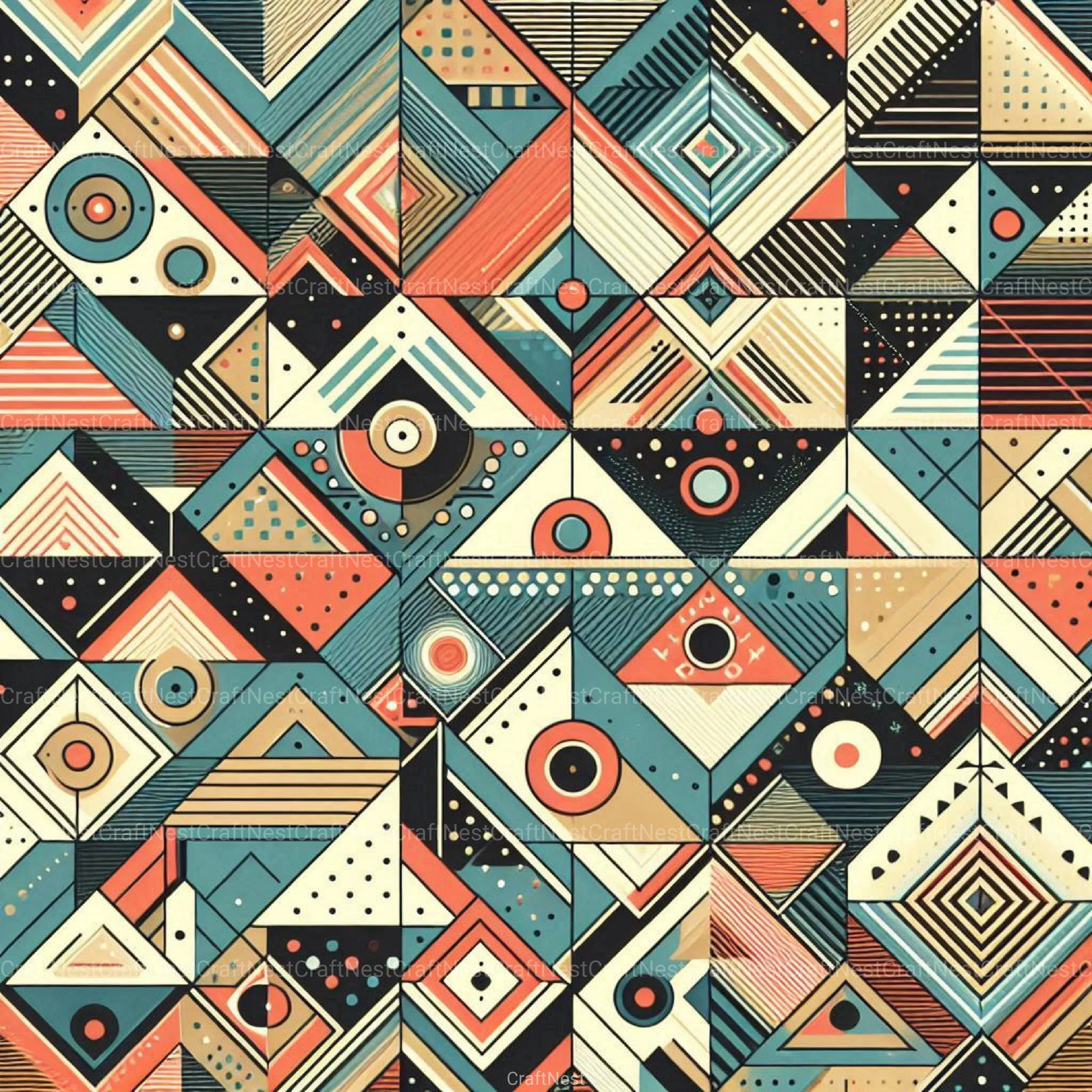 Geometric Triangle Retro Pattern Background Clipart Bundle - CraftNest - Digital Crafting and Art
