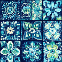 Boho Blue Green Patterns Clipart Bundle - CraftNest - Digital Crafting and Art