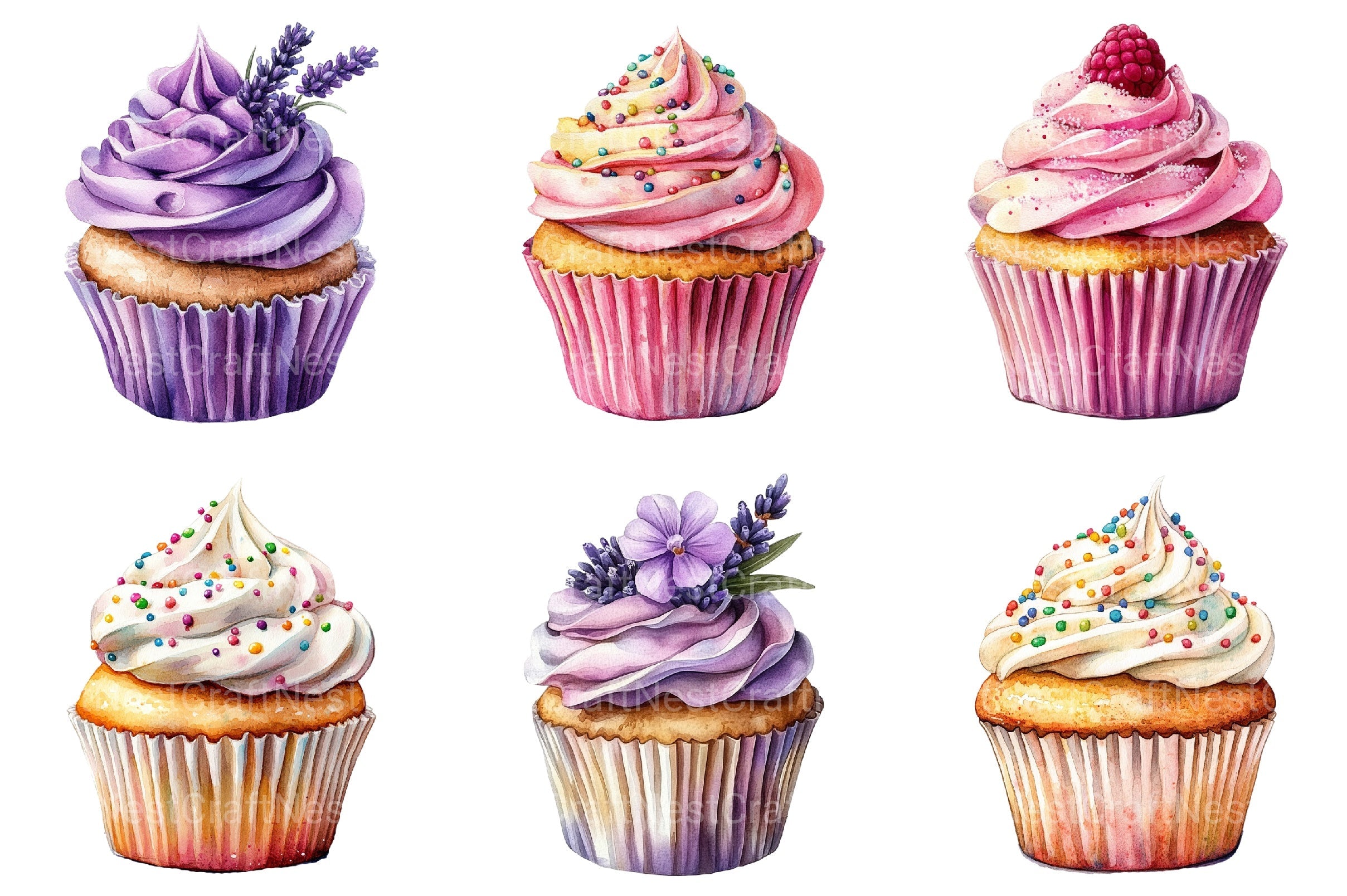 Summer Cupcakes Clipart Bundle - CraftNest - Digital Crafting and Art