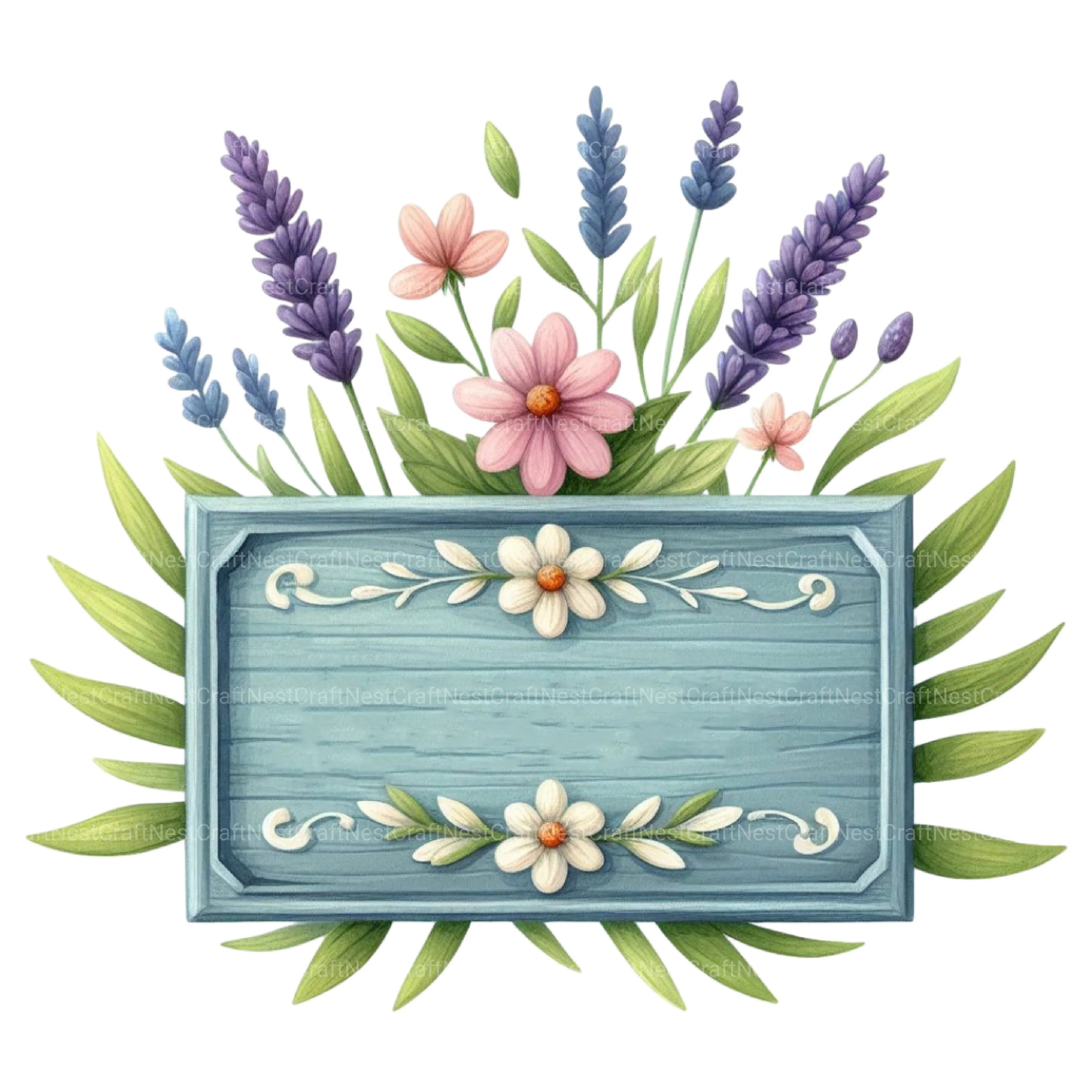 Lavender Wooden Name Plate Clipart Bundle - CraftNest - Digital Crafting and Art