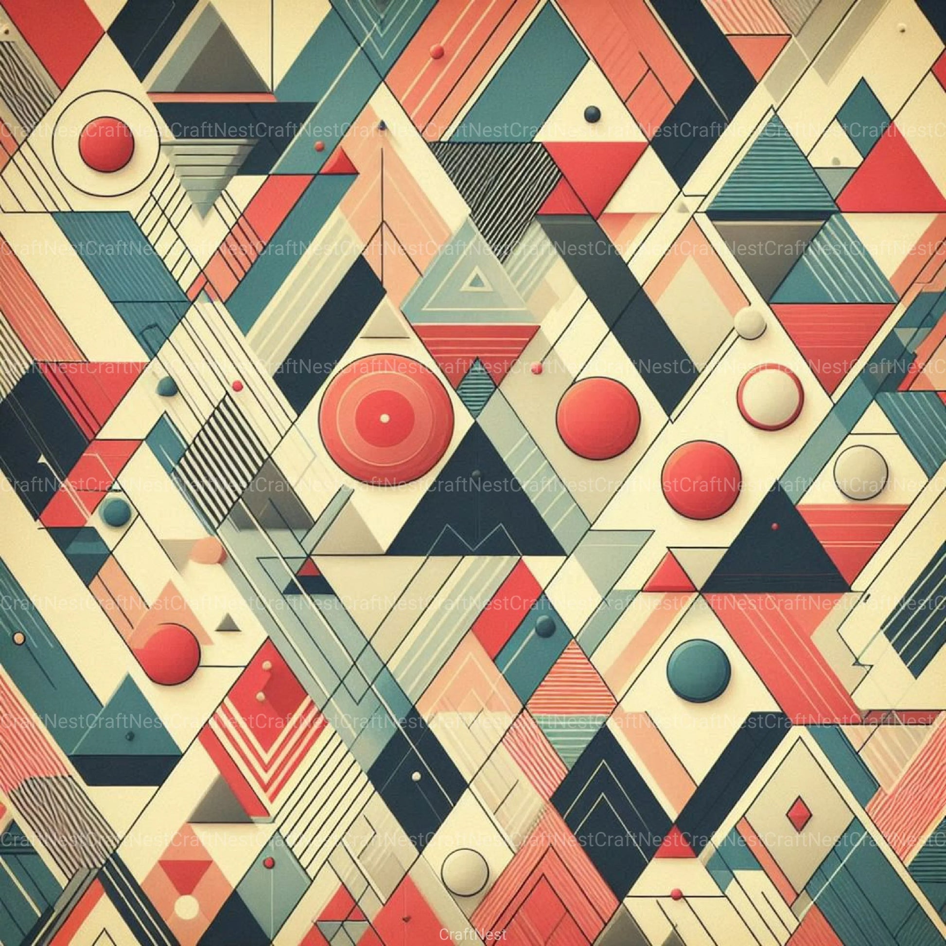 Geometric Triangle Retro Pattern Background Clipart Bundle - CraftNest - Digital Crafting and Art