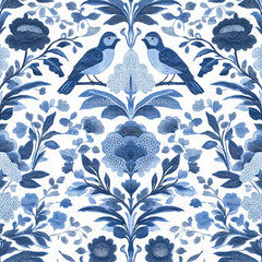 Blue Birds & Flowers Chinoiserie Pattern Clipart Bundle - CraftNest - Digital Crafting and Art