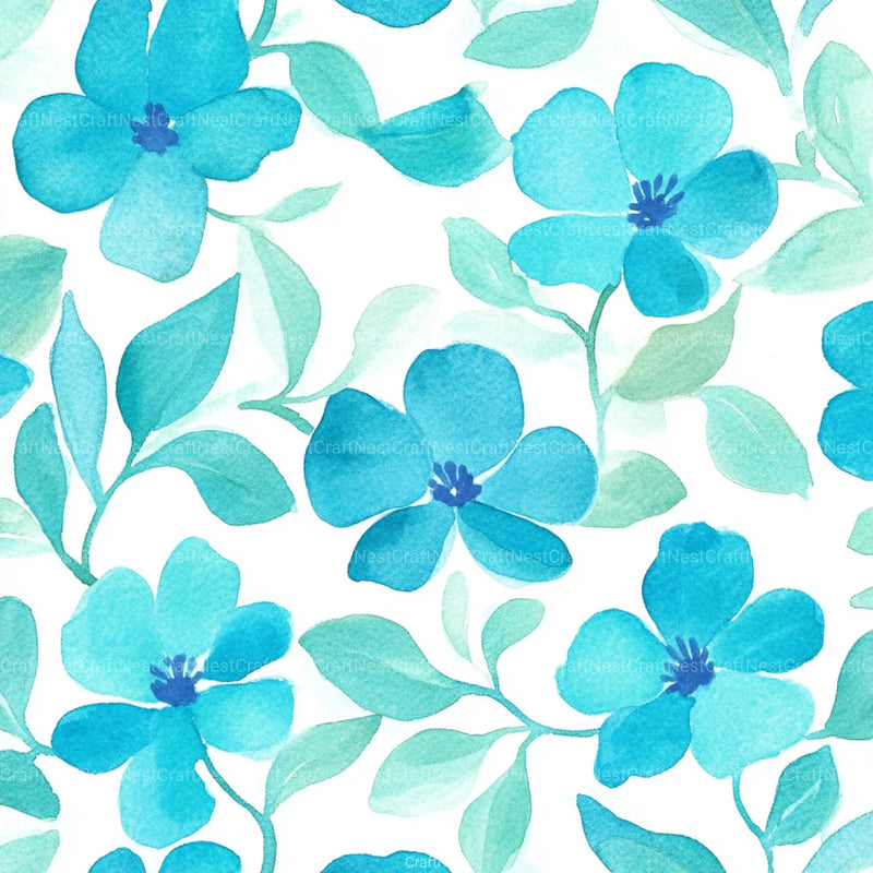 Navy Blue Yellow Cottage Flowers Pattern Clipart Bundle - CraftNest - Digital Crafting and Art