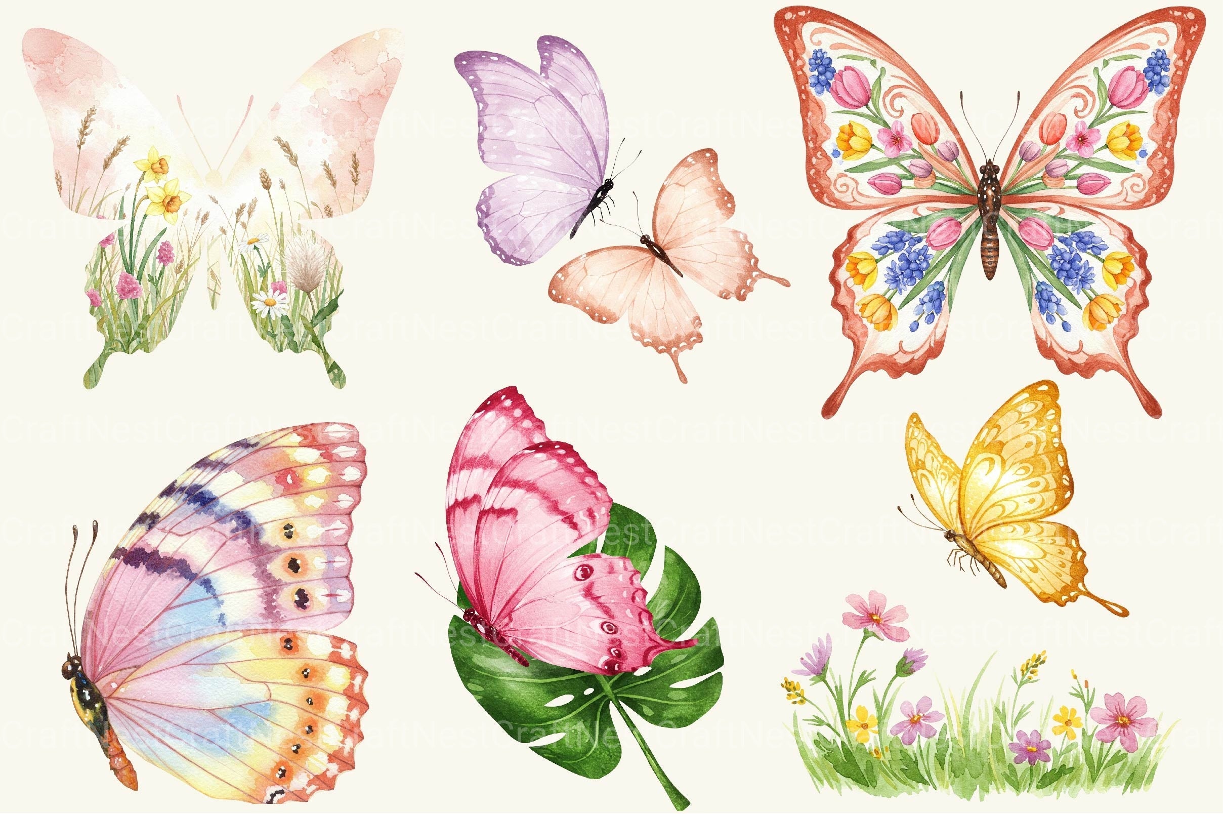 Spring Butterfly Clipart Bundle 3